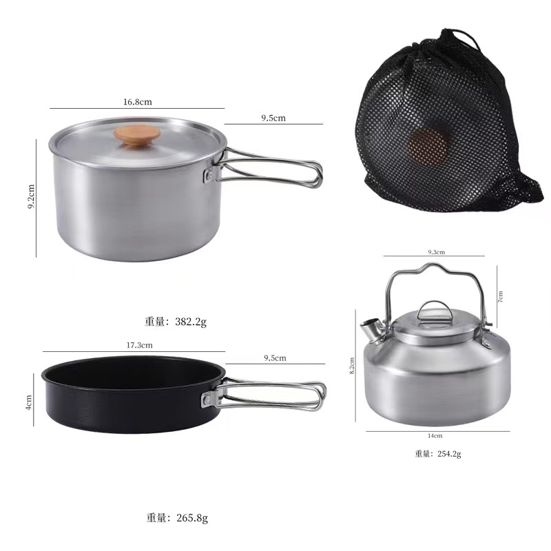 Ultralight Stainless Steel Outdoor Camping Cookware Sets KASSICO